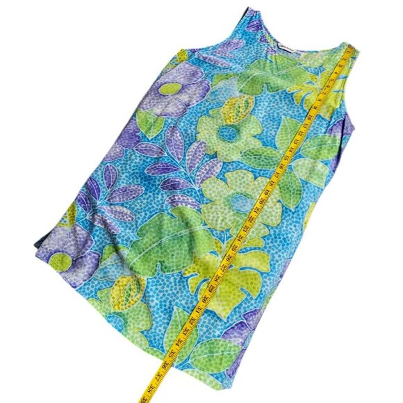 JAMS WORLD Womens Sleeveless Floral Sheath Mini, Tunic, Pacific Breeze, Size XL - Picture 7 of 10